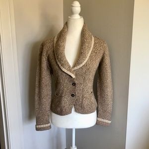 Tweed knit Cashmere  button up sweater/jacket